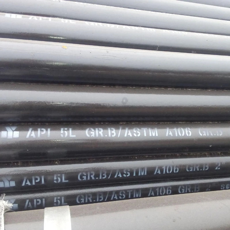 Pipeline Hot Rolled Petroleum Tube Bentuk bulat besi Api 5l Gr B Hitam dicat 6m Panjang